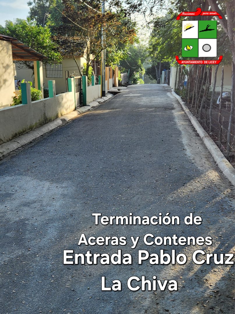 Terminación de Aceras y Contenes de la Entrada de la Calle Pablo Cruz, La Chiva.