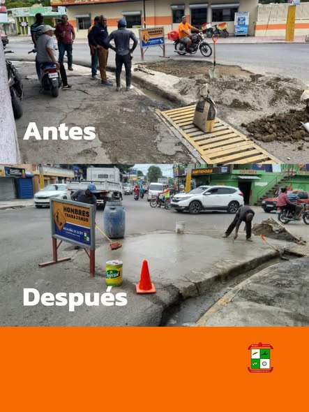 Bacheo del cruce de la Entrada de La Chiva.