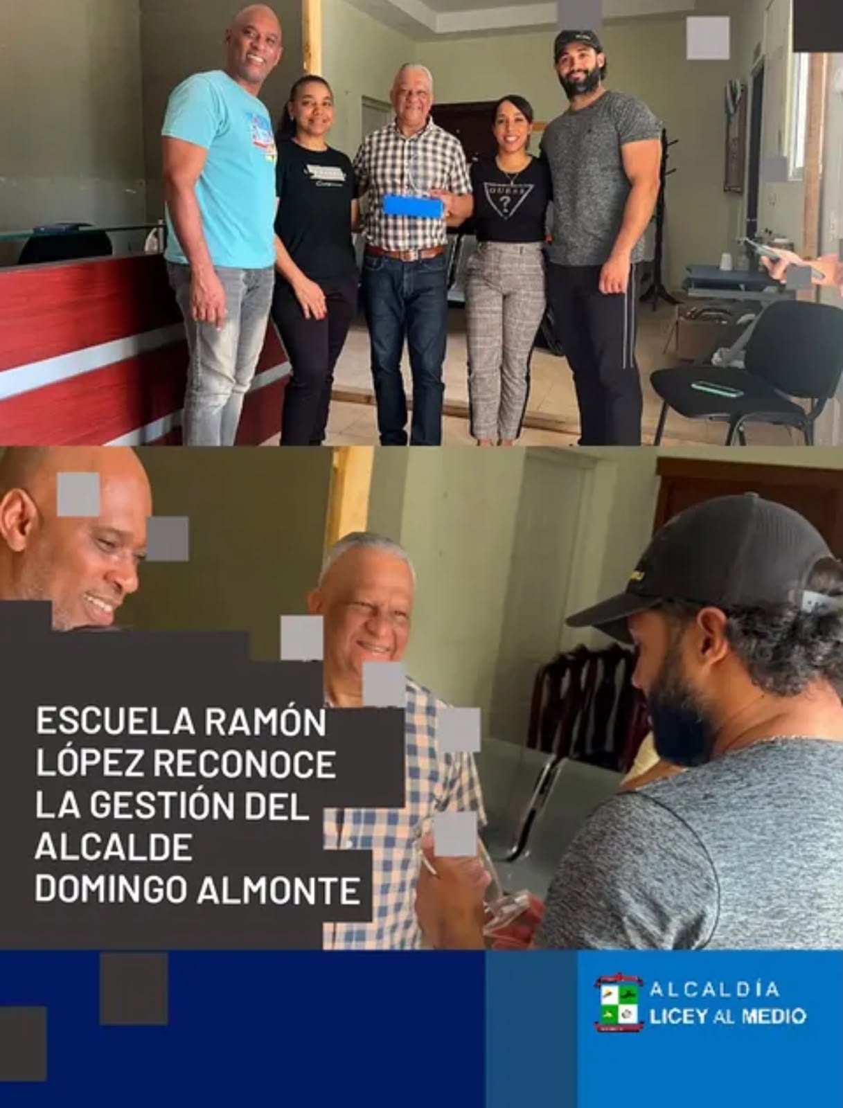 La Escuela Ramón López entregó un reconocimiento al alcalde Domingo Almonte